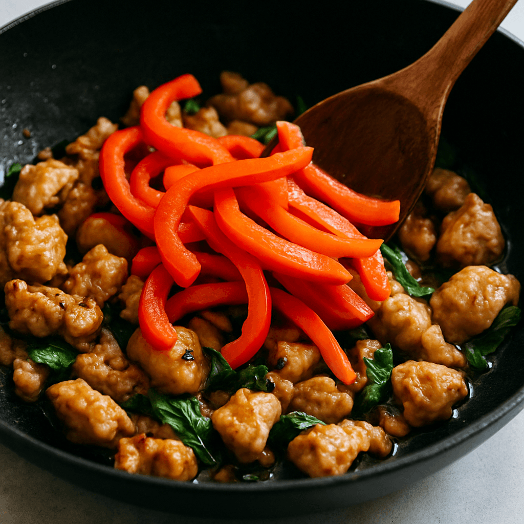Spicy Thai Basil Chicken step photo