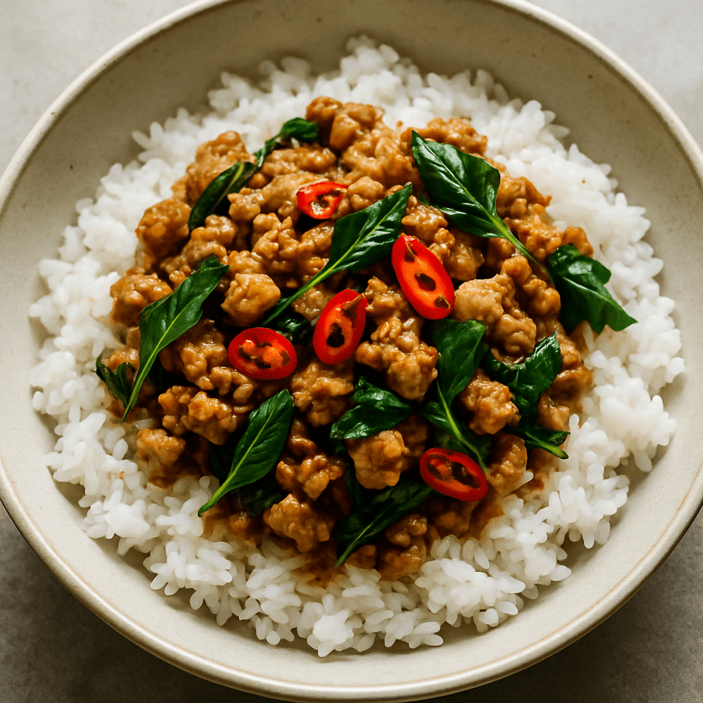 Spicy Thai Basil Chicken step photo