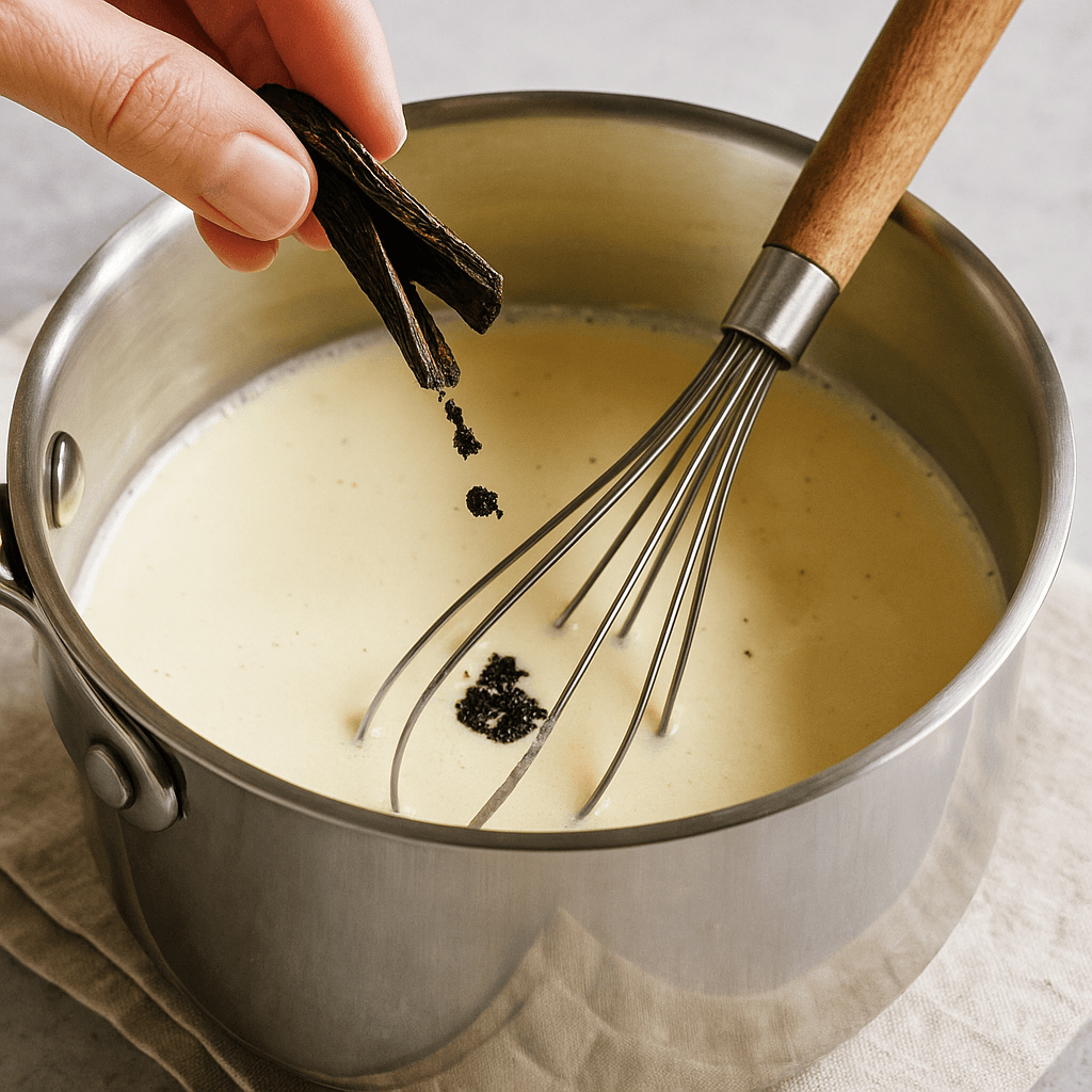 Vanilla Bean Crème Brûlée step photo
