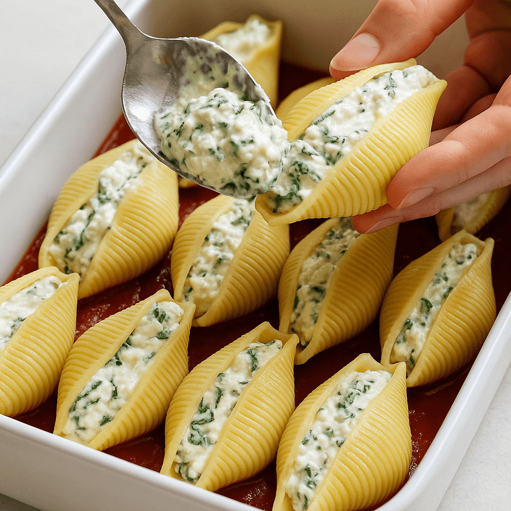 Vegetarian Stuffed Shells step photo