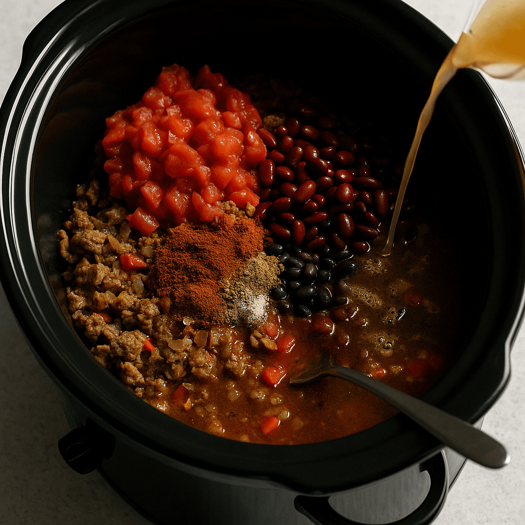 Slow Cooker Beef Chili step photo