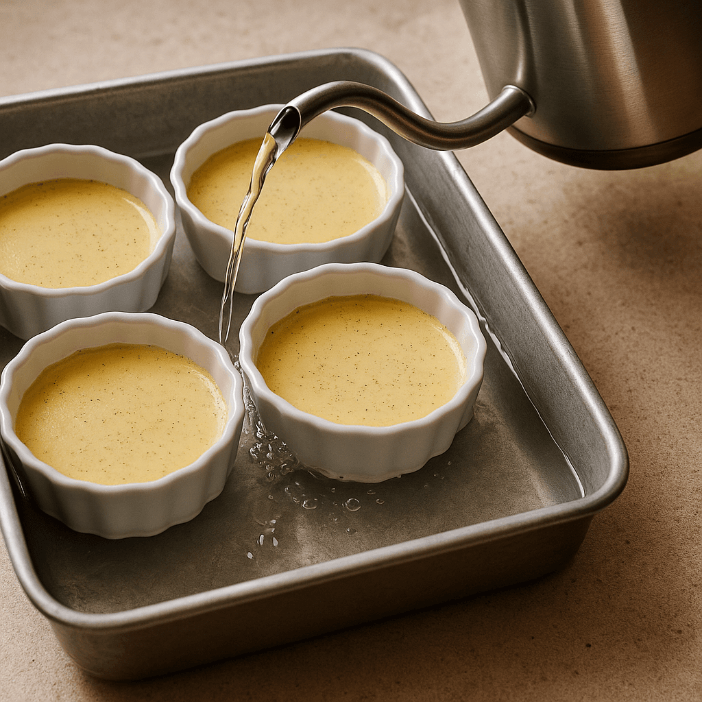 Vanilla Bean Crème Brûlée step photo