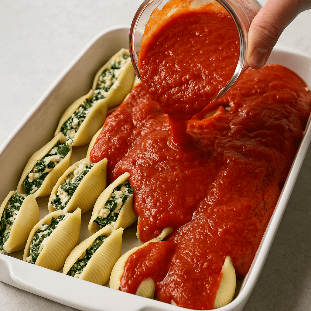 Vegetarian Stuffed Shells step photo